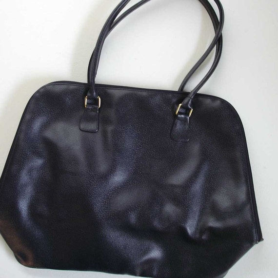 vintage LANCOME big navy blue tote bag with by smallandmousey