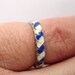 vintage blue and white snakeskin enamel inlay and silver ring