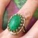 vintage green stone silver cocktail ring