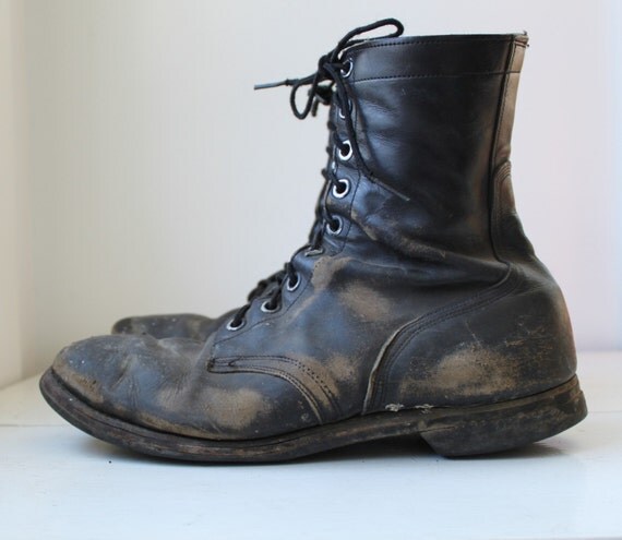 vintage leather army boots