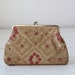 vintage 1950s brocade change purse. Gold and pink. Double compartments / the LUNCH MONEY purse
