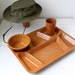 vintage army mess tray, set of 2. WW2 1940s Bolta bakelite melmac. father's day, military collectibles, tv dinners / the THREE SQUARE tray