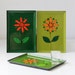 vintage 1960s serving trays. Set of 3 handpainted floral daisies on lacquer. Mod peridot green and autumn orange / the FALL SOIREEtrays