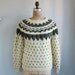 vintage 1980s fair isle sweater. Handmade in chunky, textured oatmeal and forest wool / med - large / the MAINE BREAKFAST sweater