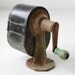 vintage 1920s pencil sharpener. Industrial chic. Spencer's Automatic. Green handle knob, black body. Wall or desktop mount.