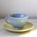 vintage 1950s LuRay Pastels cup and saucer. Yellow and blue. Modern cottage chic / the AFTERNOON COFFEE set