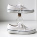 Vintage white sneakers. Men's 9.5, women's 10.5/11. Sperry Top Sider canvas boat tennis / the NAUTICAL NED sneakers