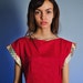 Top Red Boat Neck Linen "Cambodiana" Last sizes ON SALE