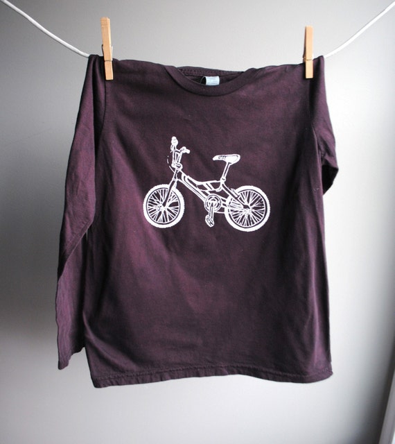 BMX Bike Organic Long Sleeved Shirt Hand Dyed Figgy Purple