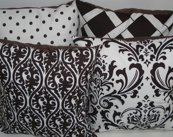 FOUR New 18x18 inch Designer Handmade Pillow Cases