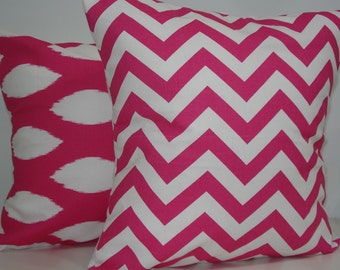 TWO New 18x18 inch Designer Handmade Pillow Cases in pink