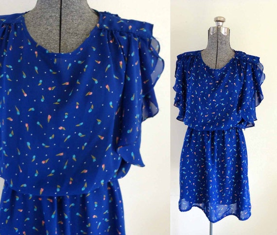 vintage flutter sleeve dress