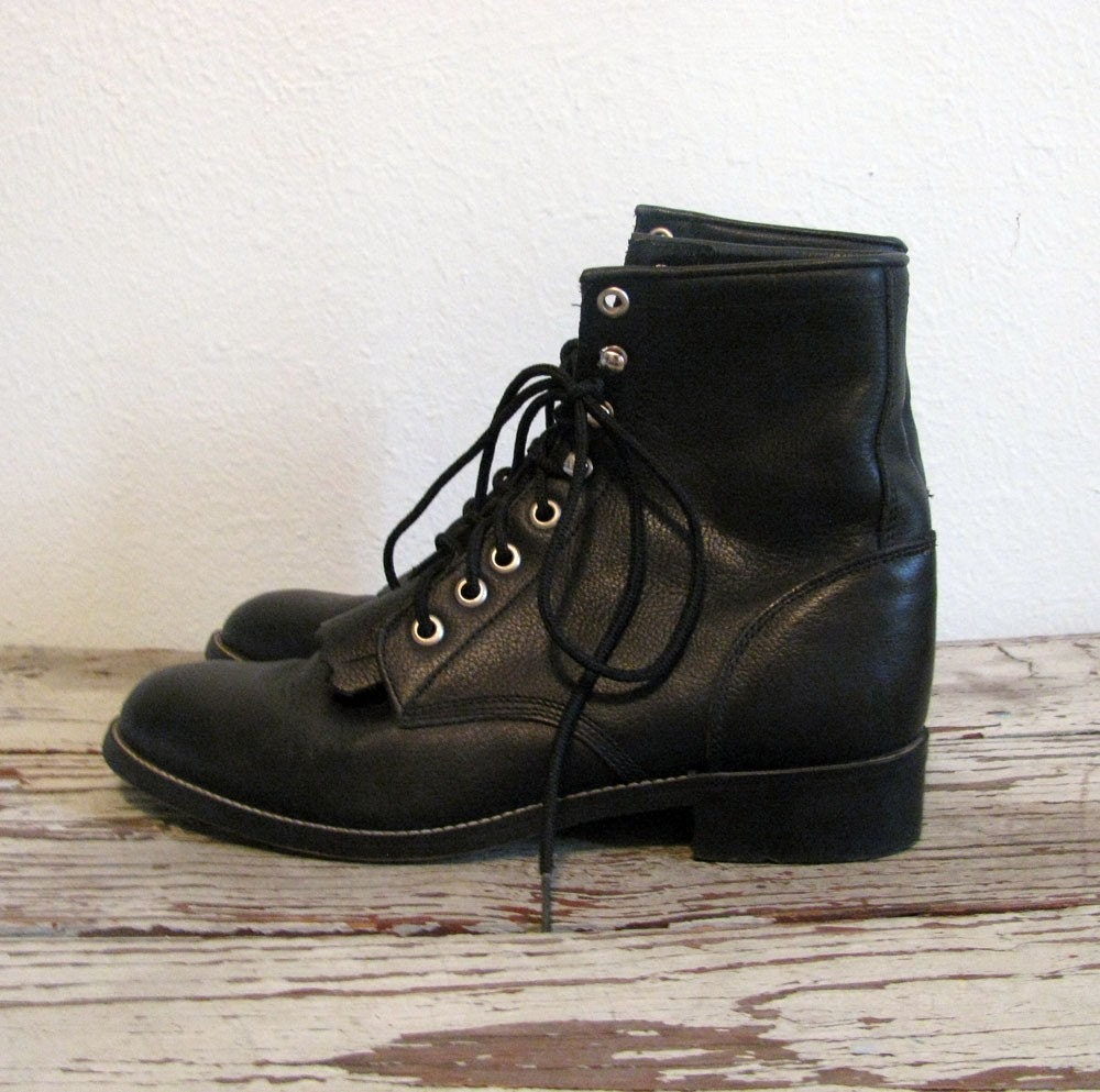 justin lace up boots women's