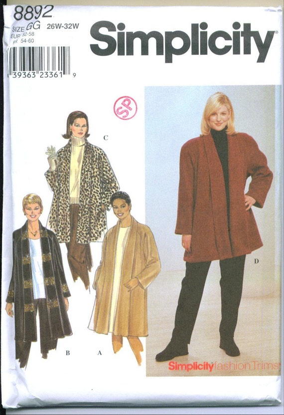 Flared Coat Sewing Pattern Plus Sizes 26 28 30 32 by sewingandsuch