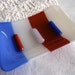 Fused Glass Soap Dish in Red, White and Blue