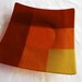 Large Glass Plate in Red, Orange and Yellow Plaid