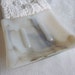 Square Soap Dish in Streaky White and Brown Glass