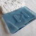 Soap Dish in Steel Blue Streaky Glass