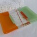 Glass Soap Dish in Tangerine and Mint Green