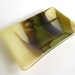Rectangular Fused Glass Dish in French Vanilla, Brown and Aqua