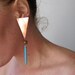 Vintage Copper and Turquoise Howlite Earrings. Bermuda Triangle