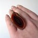 Agate Stone Cocktail Ring. Rich Rust Red