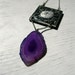 Vintage Zodiac Sign Necklace. Sagittarius & Agate Stone Slice