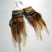 Feather Earrings With Buckskin Leather. The Gatherer