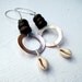 Cowrie Shell And Wood Earrings. Kali-Cunti Bohemian Goddess