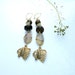 Chief Seattle. Stone And Brass Native American Earrings. Mixed Wood Jasper & Seashells.