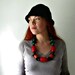 SALE Vintage Chunky Wood Bead Statement Necklace