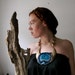 Geode Druzy Statement Necklace. Agate Slice And Brass. Deep Blue Bohemian Tribal Gladiator