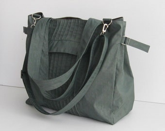 Sale - Grey Water-Resistant Bag, diaper bag, gym bag, crossbody, tote, purse, shoulder bag, messenger bag, everyday bag, women - Carrie