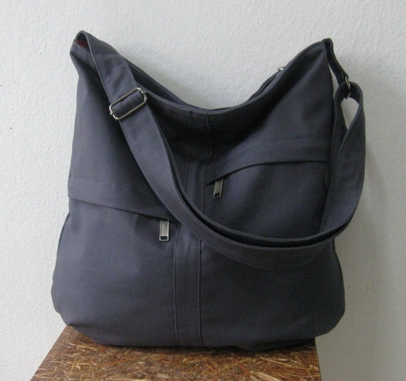 and enough big bag books for laptop with Closure Pockets  Zipper Bag Canvas Adjustable 2 Front Strap Grey