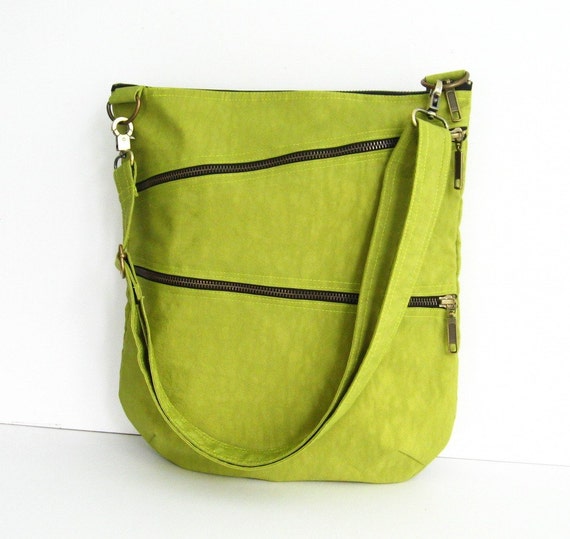 Sale - Water-Resistant Messenger Bag in Apple Green, tote, cross body ...