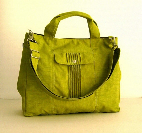 Items similar to Water-Resistant Nylon Bag in Apple Green- Kate on Etsy