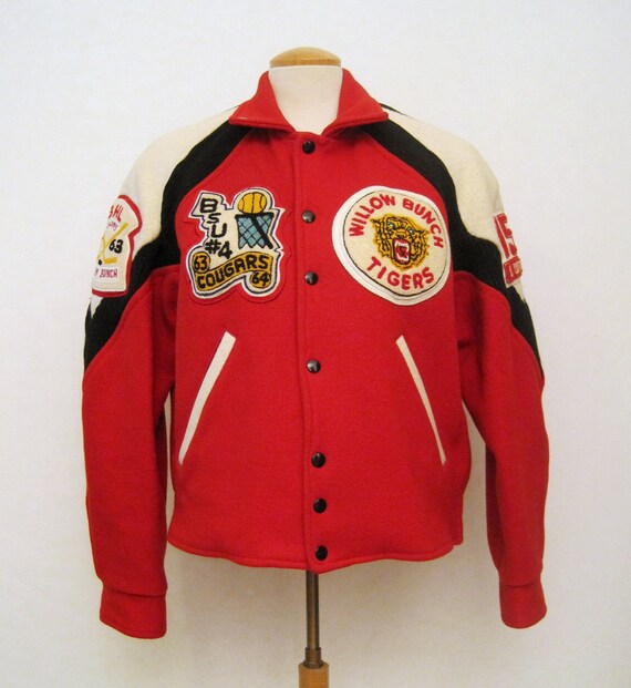 Varsity Jacket Vintage 50s 60s Wool Sports Bomber Coat M