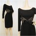 50s 60s Dress Vintage Illusion Waistline Cocktail Party Dress S M