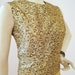 50s 60s Top Vintage Gold and Black Brocade Sleeveless Evening Shell Blouse S M