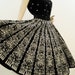 Mexican Skirt Set Vintage 50s Black Velvet and Sequins Circle Skirt and Top M