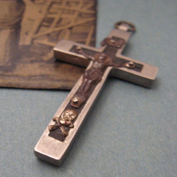 German Crucifix with Skull and Cross Bones by DecadenceandDecay