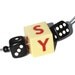 Guitar String Jewelry- Upcycled Bakelite Letter Dice Choker