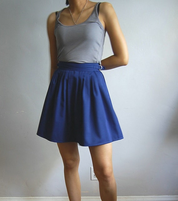 Vintage ROYAL blue high waist mini skirt. by brownbagvintage