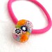 Millefiori Ponytail Holder Artisan Handcrafted Hair Accessory Fused Glass Vibrant Flowers