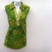 Green Maternity Blouse // Summer in Bloom // Handpainted Flowers - Vintage Trims // Cool Lime Green - Yellow