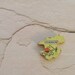 PEMBROKE WALES Brooch - Lapel Pin // Yellow // Upcycled 50s UK Wood Puzzle Piece
