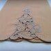 Vintage Embroidered Peach Tea Towel / Hand Towel Pale Pearl Gray 1950s Mid Century Feminine Cutwork