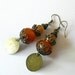 Earrings, Carnelian and brass gypsy drop earrings, Vintage inspired bohemian jewelry