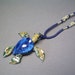 Focal bead SeaTurtle pendant with adjustable choker