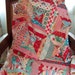 Scrap Basket String Quilt - Aqua, Pink and Red - Baby Girl, Toddler, Table Topper